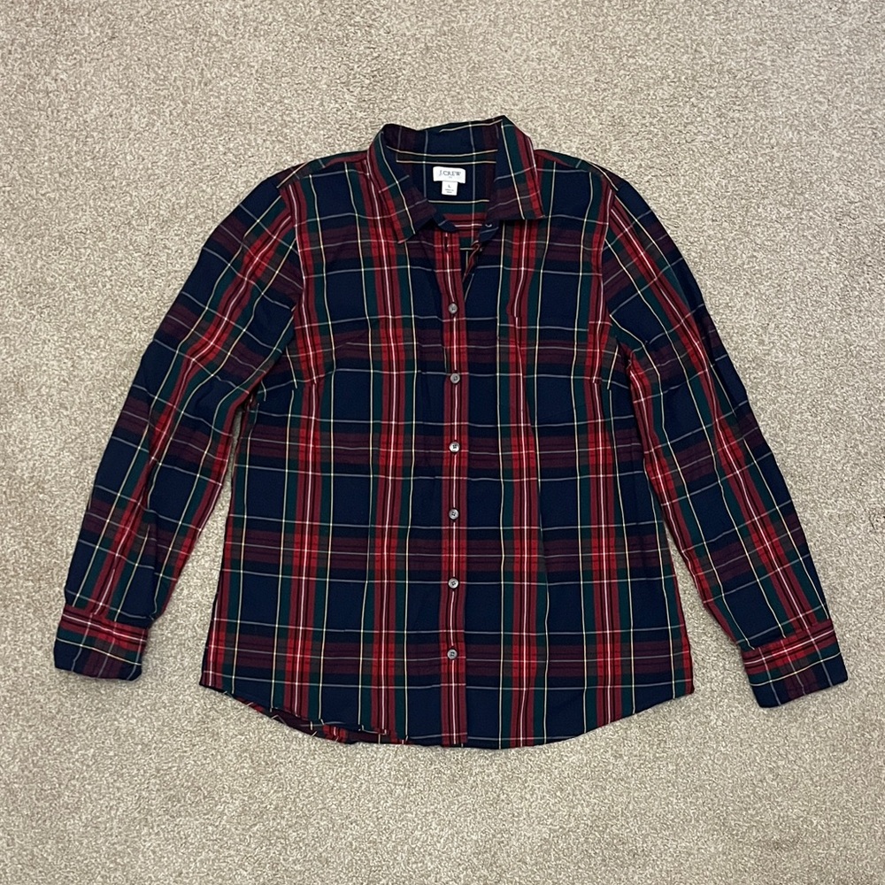 J. Crew Red and Blue Plaid Button Down Shirt